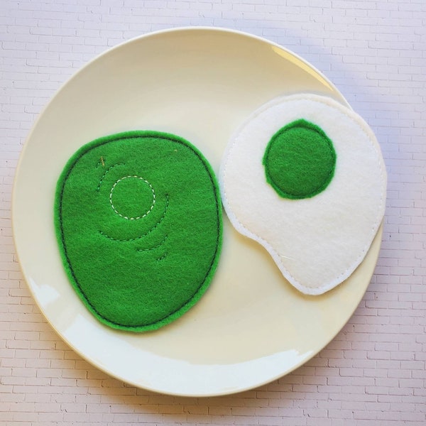 Green Eggs and Ham, Green Eggs Felt Food, Ham Felt Food, Pretend Play, Food Set, Play Food, Learning Toy, Toddler Gift, Preschool Toy