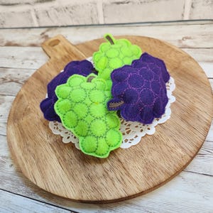 Play Food, Felt Play Food, Felt Grapes, Pretend Play Food Set, Learning Toy, Preschool Toy, Felt Fruit, Felt Food