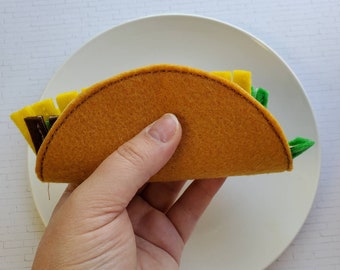 Felt Food Set, Felt Beef Taco, Felt Tacos, Play Kitchen, Pretend Play Food, Play Set, Learning Toy, Toddler Gift, Preschool Toy