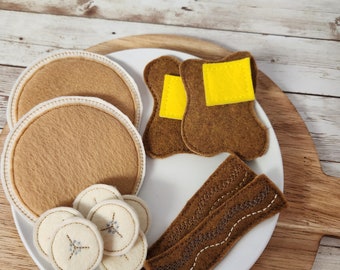 Banana Pancakes, Breakfast Pancake Felt Food, Pretend Pancakes, Pretend Play, Food Set, Play Food, Learning Toy, Toddler Gift, Preschool Toy