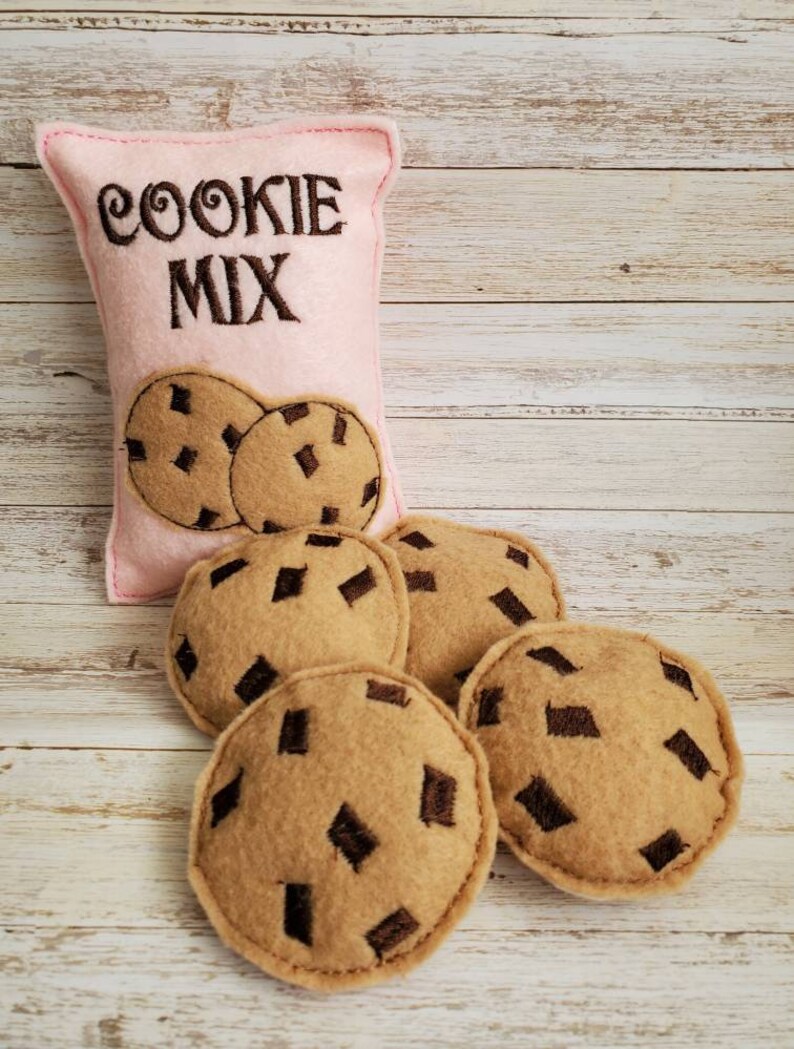 Pretend Cookies Felt Cookies Cookie Set Pretend Food Etsy