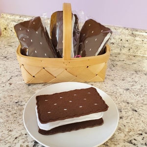 Pretend Ice Cream sandwich Ice cream Pretend Food, Pretend Felt Food, Play Kitchen Food, Learning Toy, Preschool Toy, Felt Food