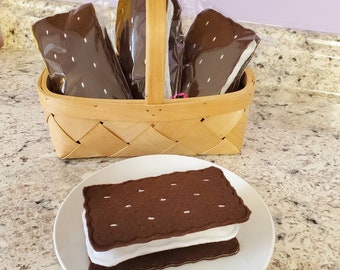 Felt Ice Cream sandwich, Ice cream Pretend Food, Pretend Felt Food, Play Kitchen Food, Learning Toy, Preschool Toy, Felt Food