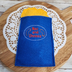Mac and Cheese, Felt Food, Pretend Mac and Cheese, Toy Food, Play Kitchen, Pretend Play Food Set, Preschool Toy,  Felt Food set, Play Food