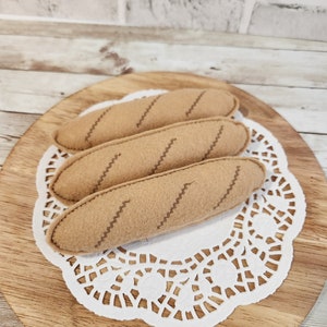 Felt French Bread, Felt Bread, Play Food, Felt Play Food, Play Kitchen, Pretend Play Food Set, Learning To,  Preschool Toy, Felt Food set