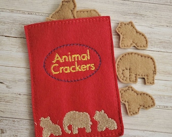 Felt Animal Crackers, Pretend Play Food Set