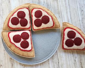 Felt Pan Pizza, Felt Pizza Set, Pretend Pizza, Pretend Food, Pretend Felt Food, Play Kitchen Food, Learning Toy, Preschool Toy, Felt Food