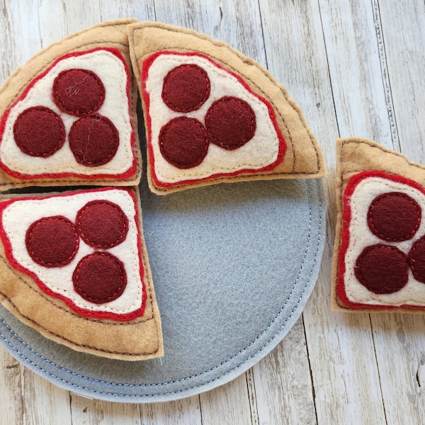 Felt Pan Pizza, Felt Pizza Set, Pretend Pizza, Pretend Food, Pretend Felt Food, Play Kitchen Food, Learning Toy, Preschool Toy, Felt Food