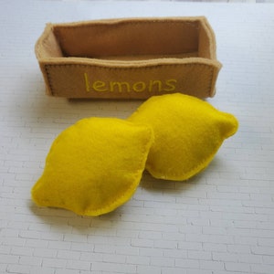 Lemon Play Food, Felt Lemon Food, Pretend Lemons Food, Pretend Play Food Set, Play Kitchen, Toddler Gift, Learning Toy, Preschool Toy image 3