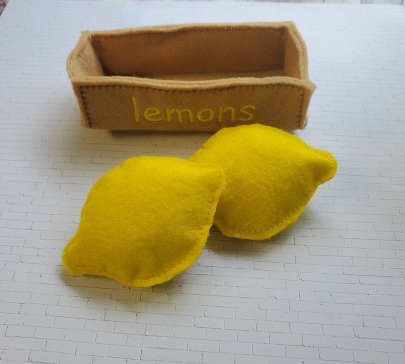 Lemon Play Food, Felt Lemon Food, Pretend Lemons Food, Pretend Play Food Set, Play Kitchen, Toddler Gift, Learning Toy, Preschool Toy image 3