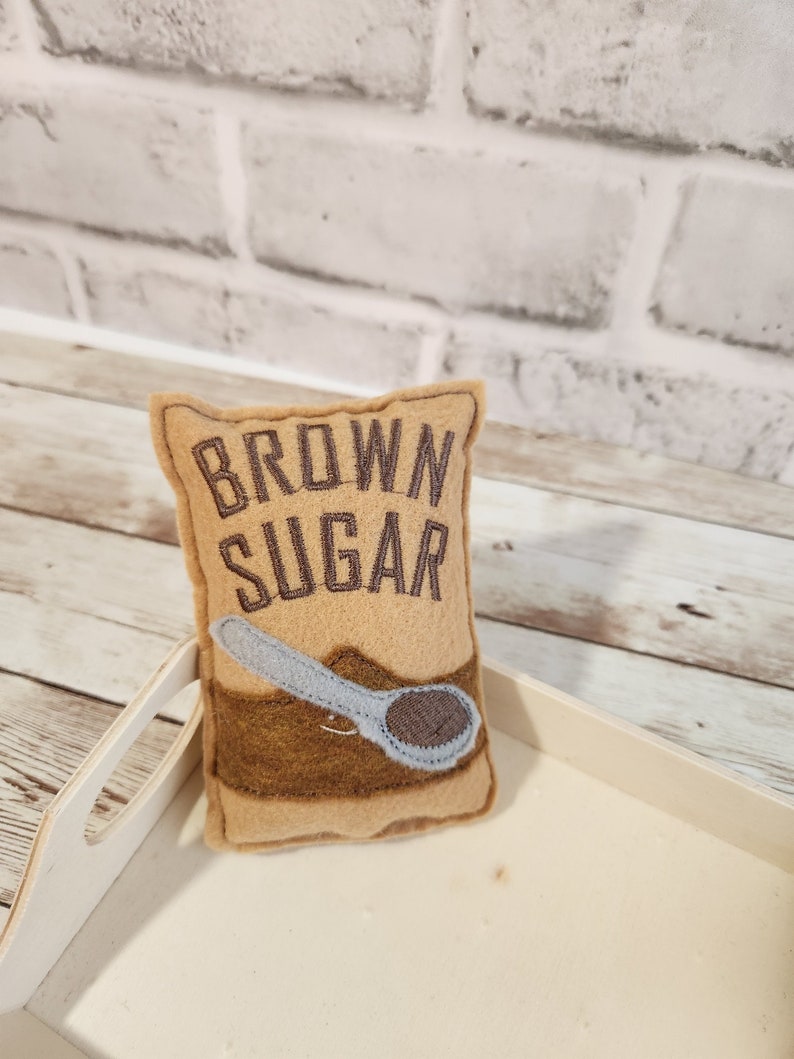 Pretend Brown Sugar, Pretend Food, Pretend Felt Food, Felt Snacks, Play Kitchen Food, Learning Toy, Preschool Toy, Felt Food image 1