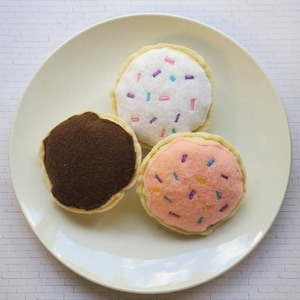 Pretend Donuts, Donut Set, Felt Donuts, Pretend Food, Pretend Felt Food, Play Kitchen Food, Learning Toy, Preschool Toy, Felt Food