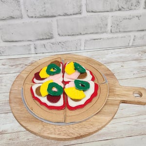 Felt Pan Pizza, Felt Pizza Set, Pretend Pizza, Pretend Food, Pretend Felt Food, Play Kitchen Food, Learning Toy, Preschool Toy, Step 2