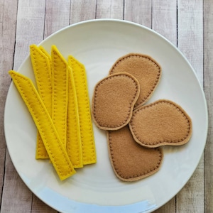 Chicken Nuggets, French Fries, Play Food, Play Kitchen, Pretend Play Food Set, Preschool Toy, Felt Food set, Play Food
