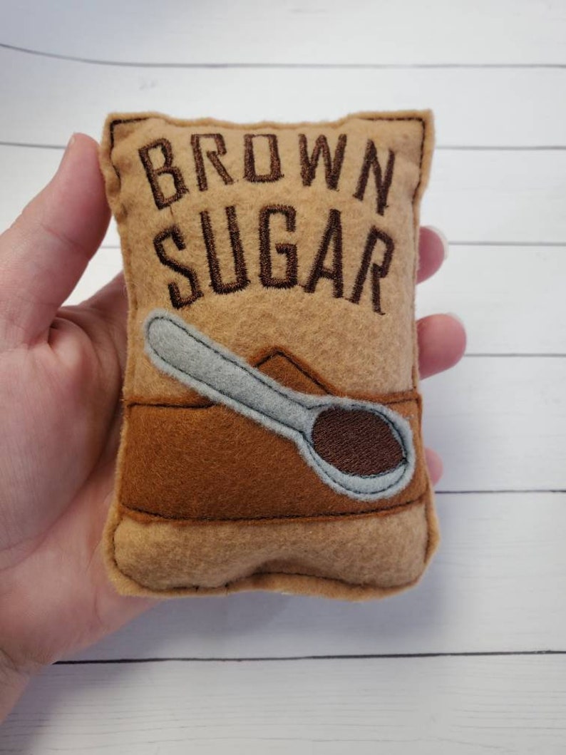 Pretend Brown Sugar, Pretend Food, Pretend Felt Food, Felt Snacks, Play Kitchen Food, Learning Toy, Preschool Toy, Felt Food image 5