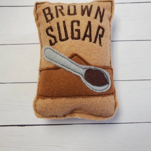 Pretend Brown Sugar, Pretend Food, Pretend Felt Food, Felt Snacks, Play Kitchen Food, Learning Toy, Preschool Toy, Felt Food image 4