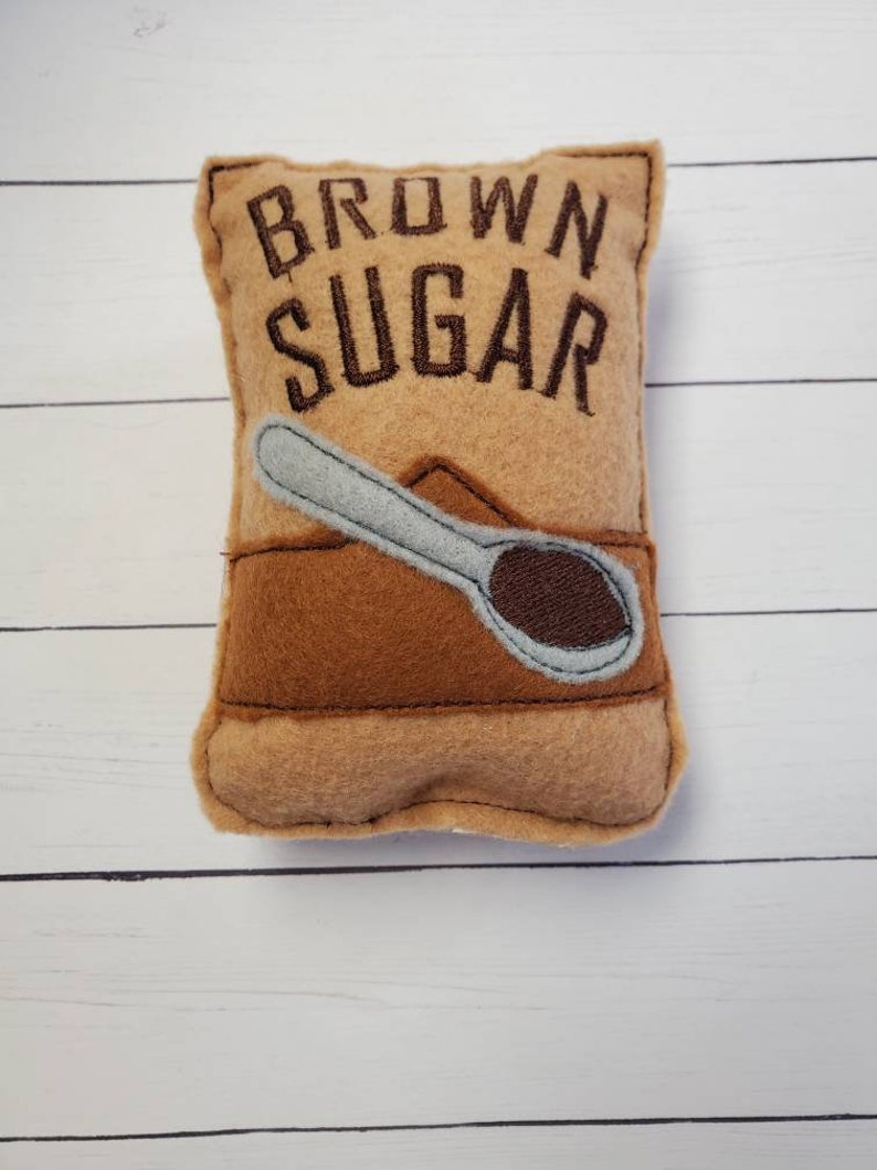 Pretend Brown Sugar, Pretend Food, Pretend Felt Food, Felt Snacks, Play Kitchen Food, Learning Toy, Preschool Toy, Felt Food image 4