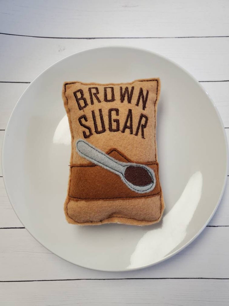 Pretend Brown Sugar, Pretend Food, Pretend Felt Food, Felt Snacks, Play Kitchen Food, Learning Toy, Preschool Toy, Felt Food image 3