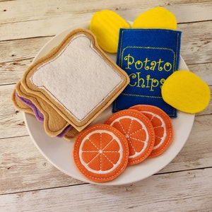 Felt Peanut Butter, PB & Jelly Sandwich, Pretend Lunch, Pretend Play Food, Pretend Play, Food Set, Play Food, Learning Toy, Toddler Gift image 2