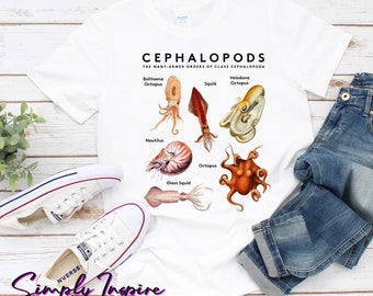 Kinds Of Octupus Shirt - The Cephalopod Octopus Tshirt - Sea Creatures Shirt -  Marine Animals Tee - Squids Shirt - Hoodies
