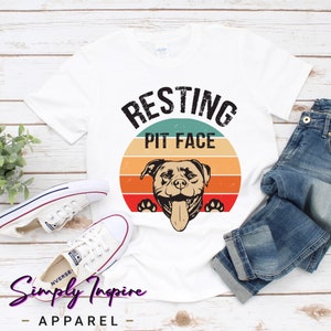 Camicia Pitbull • TShirt Pitbull carina • Camicia Dog Lover • T-shirt Pit Face a riposo • Camicia Pitbull Mom • Regalo per i proprietari di Pitbull • T-shirt unisex