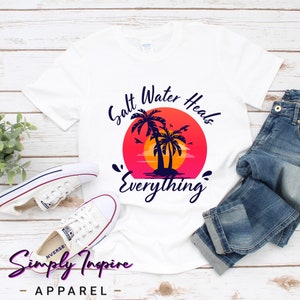 Vacation Shirt\ Salt Water Heals Everything Shirt\ Summer Tank Top\ Hello Summer Vacation\ Womens Beach Tee