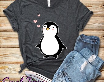 Camisa de pingüino • Regalo para los amantes de los pingüinos • Camiseta de solo una chica que ama a los pingüinos • Linda camisa de pingüino • camisa de amante de los pingüinos • sudaderas