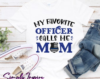 Camiseta de mamá policía, apoyo a la Línea Azul, unisex
