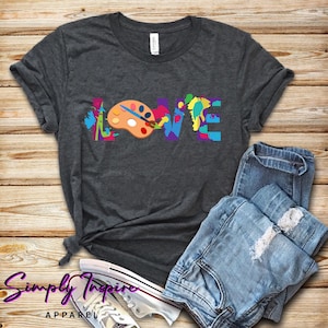 アート好きのシャツ\アーティストのシャツ\創造性\LOVEシャツ\アート好きのシャツ\アート教師のTシャツ\アートの学生\アーティストへの贈り物
