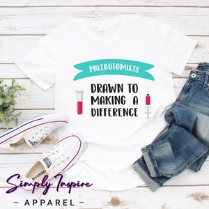 Camisa de flebotomista • Camisa de técnico de laboratorio • Regalos de flebotomista • Dibujo camiseta de sangre • Dibujado para marcar la diferencia Camiseta • Camisa de sangre de dibujo