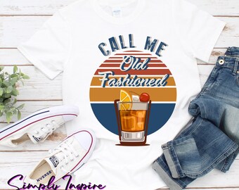 Rolig drickskjorta\ Whisky-t-shirt\ Vintage kalla mig gammaldags t-shirt\ Wisconsins dryck\ gammaldags\ linne