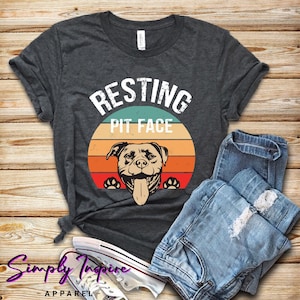 Camicia Pitbull • TShirt Pitbull carina • Camicia Dog Lover • T-shirt Pit Face a riposo • Camicia Pitbull Mom • Regalo per i proprietari di Pitbull • T-shirt unisex