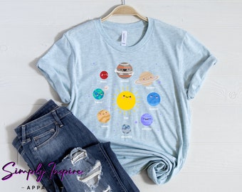 Kawaii Solar System Shirt • Space Gift • Science Teacher Shirt • Astronomy Planets Tee • Space Theme Party • Solar System • Hoodies