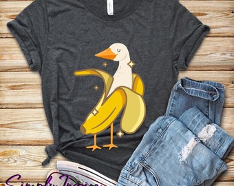 Zabawna koszulka z kaczką • Banan w kształcie kaczki • Koszulka z motywem kaczuszki • Zabawna koszulka z bananem • Koszulka ze zwierzęciem • Bluzy • Urocze bluzy z kapturem