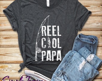 Camicia da pesca \ Camicia da pesca Reel Cool Papa \ Camicia da pesca per uomo \ Regalo per la festa del papà \ Camicie da pesca andate \ Regali da pesca per uomini