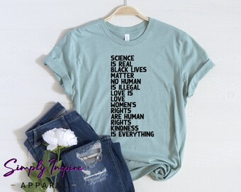 Black Lives Matter Shirt\ Love Is Love Shirt\ \ Science Is Real\ Equality Shirt\ Kindness Is Everything\ Unisex Tee