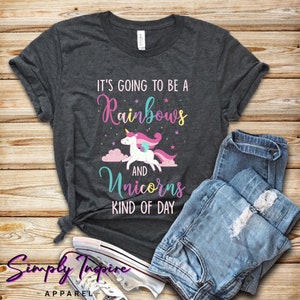 Cute Unicorn Shirt • Rainbow and Sprinkles Shirt • It's Going To Be A Rainbows And Unicorns Kind Of Day T-Shirt • Unicorn Lovers • Hoodies