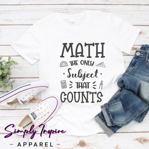 Chemise de professeur de mathématiques • Math Le seul sujet qui compte Chemise • Chemise de mathématicien drôle • Débardeurs cadeaux de professeur de mathématiques • Sweats à capuche