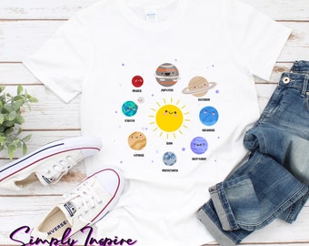 Kawaii Solar System Shirt • Space Gift • Science Teacher Shirt • Astronomy Planets Tee • Space Theme Party • Solar System • Hoodies