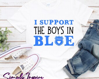 Camisa de oficial de policía\ Apoyo a los chicos con camisa azul\ Camiseta unisex\ Camisa de línea azul\ Camiseta de policía de apoyo