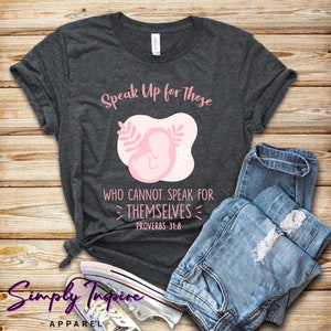 Prolife Shirt • Womens March T-shirt • Speak Up For Those Who Cannot Speak For Themselves • Hoodies • Tank Tops