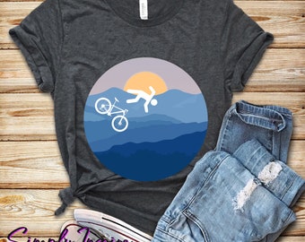 Mountain Bike Shirt - Funny Over The Moon Biking Shirt - Road Bike Tee - Cycling Shirt - Funny Mountain Biking Shirt - Unisex Tee - Hoodies