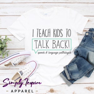 Camicia SLP \ Camicia per insegnante di discorso \ Insegno ai bambini a parlare di nuovo Camicia SLP \ Camicia per logopedista \ Logopedia