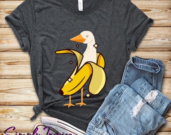 Zabawna koszulka z kaczką • Banan w kształcie kaczki • Koszulka z motywem kaczek • Zabawna koszulka z bananem • Koszulka ze zwierzęciem • Bluzy • Urocze bluzy z kapturem