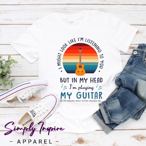 Guitar Shirt - Vintage Guitar Shirt - But In My Head I Am Thinking About Buying Another Guitar - Gift For Guitarists - Acoustic Guitar Shirt