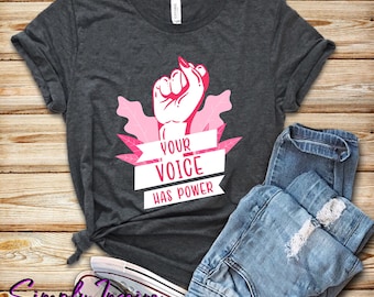 Camisa feminista \ feminista \ sua voz tem poder camisa \ camiseta feminista \ feminismo \ presente dos direitos das mulheres \ movimento feminista