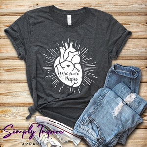 Heart Warrior Shirt\ Warrior Papa Shirt\ CHD Shirt\ Love Shirt\ Coronary Heart Disease Awareness\ Matching Shirts\ Unisex Tee