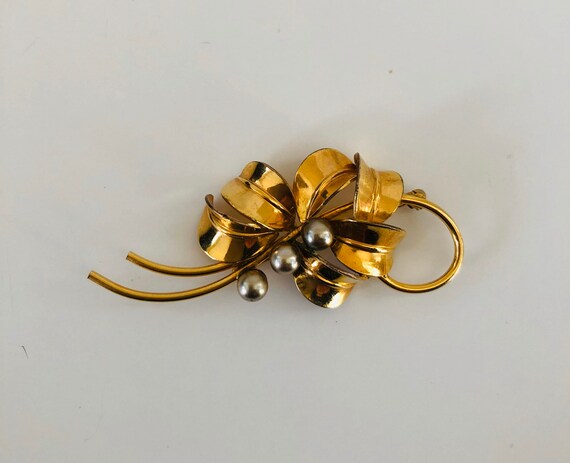 1950s Forstner Brooch Gold Filled - image 6