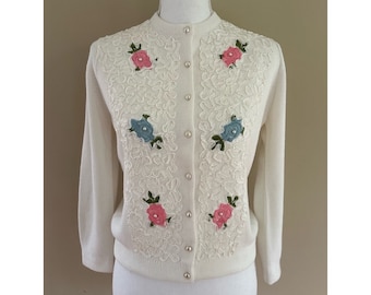 Lovely Vintage Embroidered Cardigan