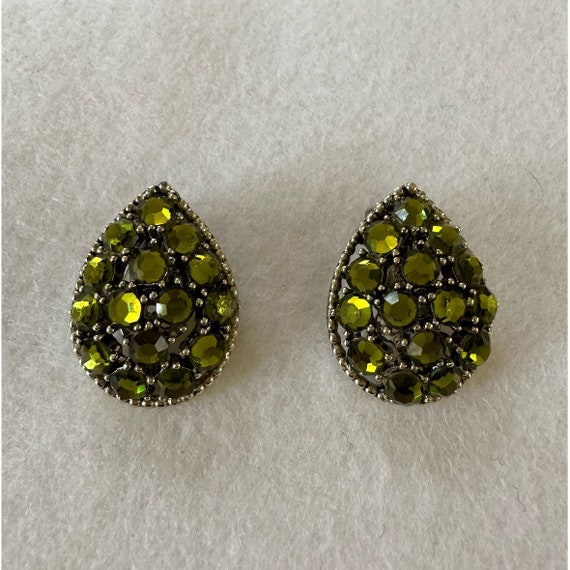 1960s Weiss Rhinestone Earrings - image 1